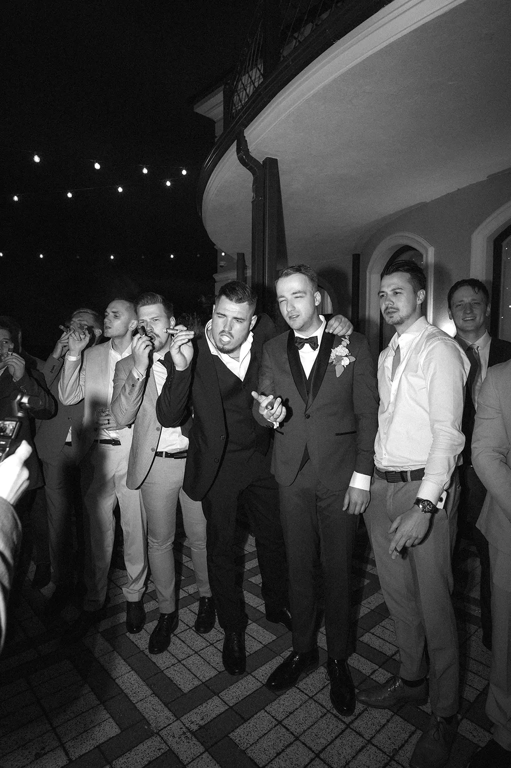 Axel with the groom and friends