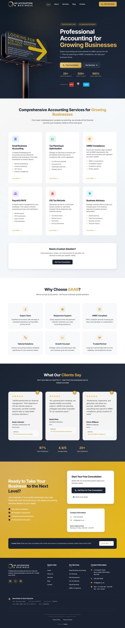 GAAB new website - desktop view